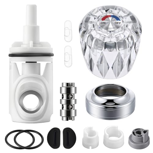 Shower Faucet Repair Kit, Compatible with Valley V4268 V4205 V4206 V4283 V4269, Fits Back to Back Tub/Shower Parts, Complete Cartridge Repair Kit with Clear Handle