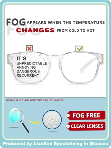 LianSan Safety Glasses Over Eyeglasses for Men Women with Anti Fog Lenses,Goggles Fit Over Eyewear ANSI Z87.1