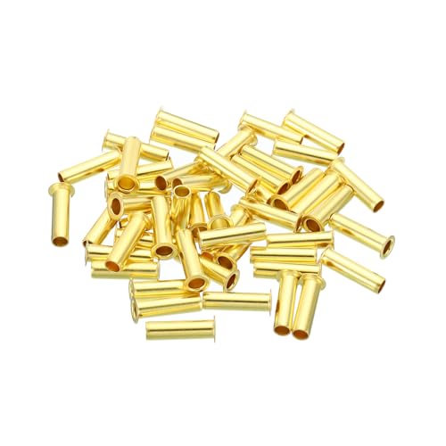 YOKIVE 50 Pcs Brass Ferrule Fittings, Compression Sleeves Ferrule Ring Assortment Kits, Great for Air Water Tubes (Brass Tone, 4mm OD) - size: 4mm