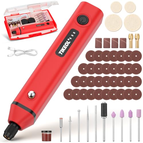 Mini Cordless Rotary Tool, Multi-Purpose Power Rotary Tool Kit (Red) - color: Red