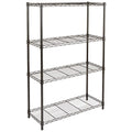 Amazon Basics 4-Shelf Adjustable Heavy Duty Steel Wire Rack Storage Shelving, Sturdy Garage Shelving, 350 lbs Capacity Per Shelf, Easy No-Tool Assembly, 36" x 14" x 54", Black - color: Black, size: 36" L x 14" W x 54" H, style: 4 -Shelf