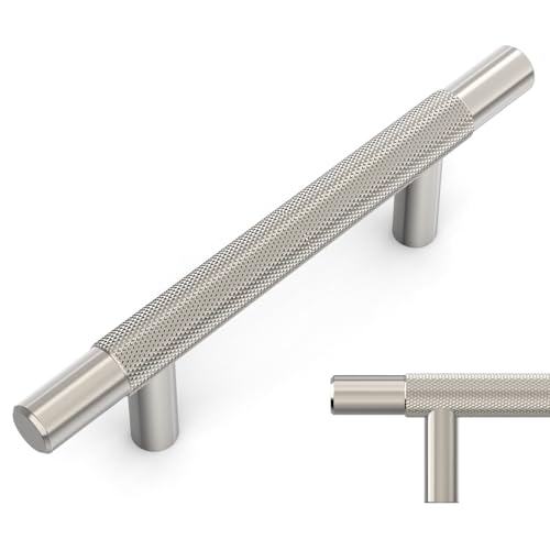 Amerdeco 10 Pack Brushed Satin Nickel Knurled Cabinet Pulls 3 Inch Hole Centers Kitchen Cabinet Handles Hardware Kitchen Handles for Cabinets Handles IH0006… - color: Brushed Satin Nickel, size: 3"/76MM Hole Center
