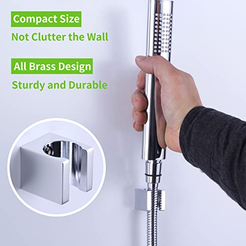 Angle Simple Shower Head Holder Wall Mount, Brass Sprayer Bracket, Chrome - color: Chrome
