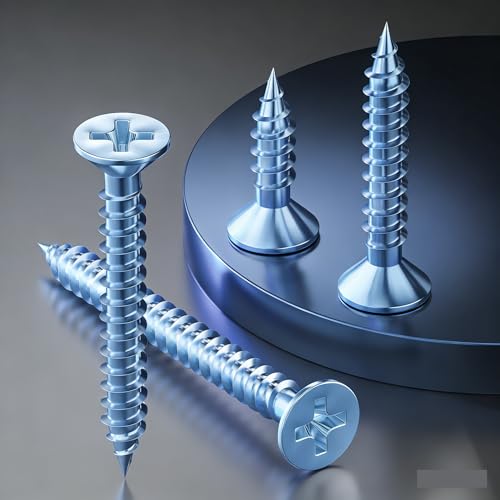 Wensilon # 4X3/8 (1000PCS) Flat Head Galvanizing Wooden Screw # 3X10, Quick Metal self Tapping Flat Head - color: Galvanizing, size: #4x3/8"