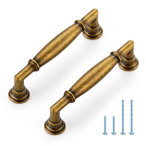 HOME EDIT Antique Brass Cabinet Handles 3 Inch Pulls 20 Pack - color: Antique Brass, size: 3 inches Hole Center
