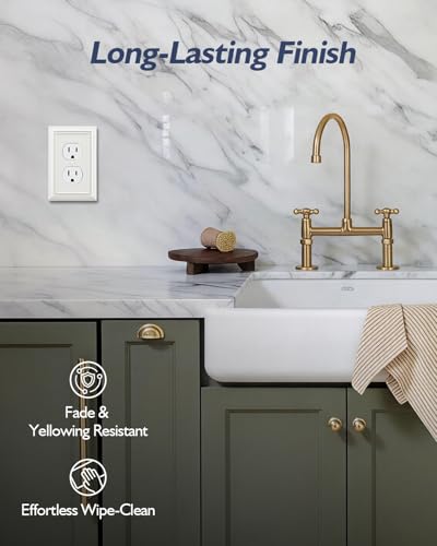 Switch Plates Outlet Covers, 6-Pack Metal Wall Plates, Off White - color: Off White, size: 1 Duplex 6PK