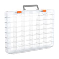 Bluedale 48 Grids Large Plastic Organizer Box with Adjustable Dividers, Beads Storage Containers Compartment Tackle Box Case for Crafts Hobby Small Parts Fishing Seeds Jewelry (Transparent) - size: Transparent-1P