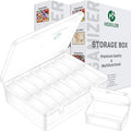 30 Pieces Bead Organizer Boxes, Medium Clear Plastic Storage Container with Labels, Large Craft Case Ideal for Big Beads Jewelry Making Supplies DIY Bracelets Screws Seeds Mini Tools and Small Parts - size: 2 Pack 30 Pcs 3.1" x 2.2" x 1.2"
