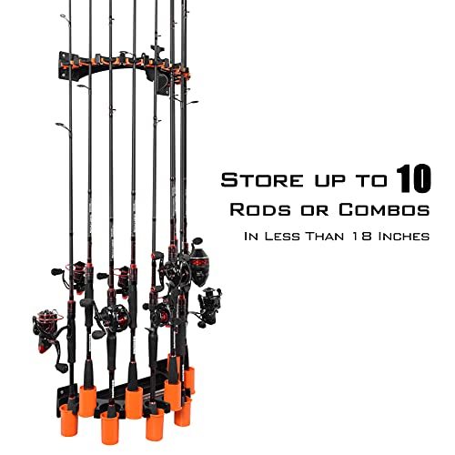 KastKing GravityLock V10 Rod Rack with Line Spooler, Holds 10 Fishing Rods - color: V10 1-pack (store 10 combos with line spooler)