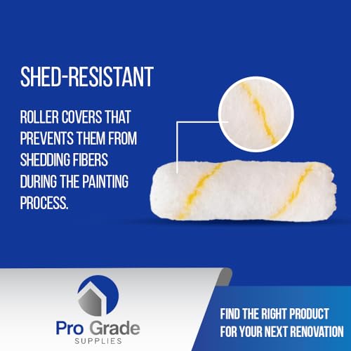 Pro Grade Mini Paint Roller Covers, 4 Inch, 1/2 in Microfiber, 25 Pack