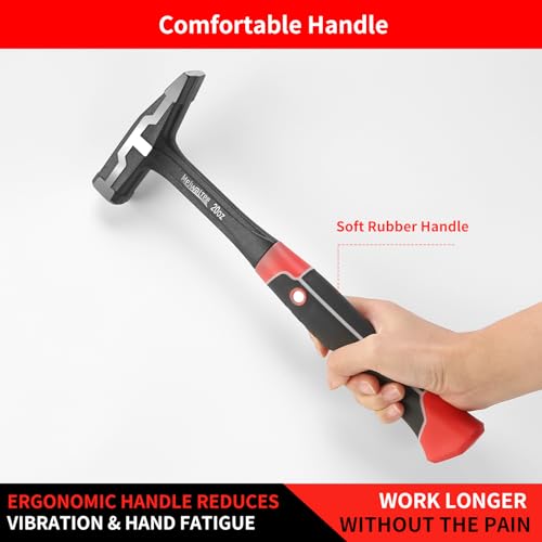20 oz One-piece Forged Engineer Hammer, Sheet Metal Hammer 850g, Non-slip Rubber Grip For Construction, Gardening, Home Improvement - style: 20 oz Engineer Hammer