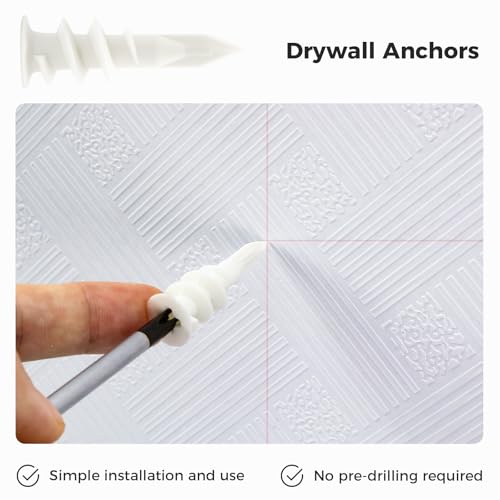 8# 70PCs Self Drilling Drywall Anchors Kit - 75LBs Heavy Duty Plastic Drywall Hangers with 35 Self-Tapping Screws - Mounting Hardware for Sheetrock Anchors
