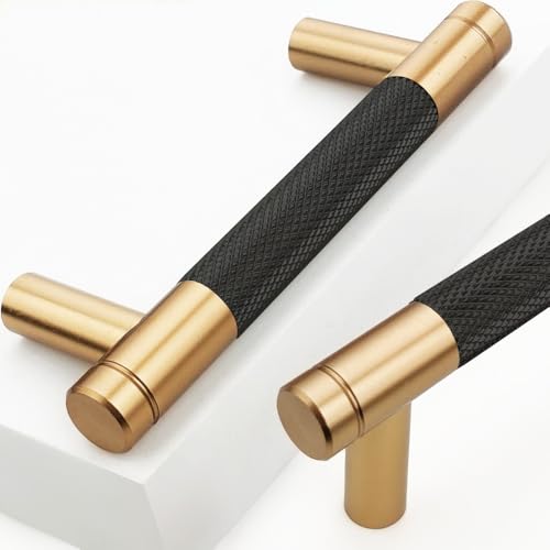 30 Pack 3 Inch 76 mm Bronze and Black Knurled Cabinet Handles Cabinet Pulls Aluminum Handles Knurled Drawer Pulls Oxidation Finish with Diamond Pattern - color: Bronze and Black, size: 3 Inch