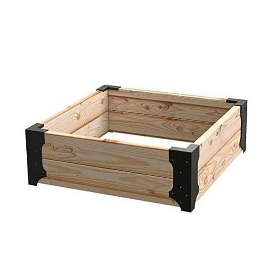 Hi-Flame 4 Set Raised Garden Bed Corner Brackets with Screws, Fit Lumber up to 2 Inch x 12 Inch Raised Bed Brackets for Vegetable Garden (Black)