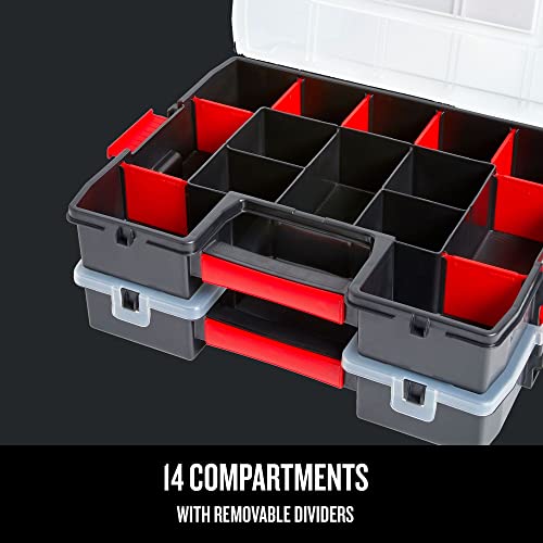CRAFTSMAN Tool Organizer, 2-Packs with 14-Compartments, Lid Includes Secure Latch (CMST60944M) - size: 2 Pack (14.6" L x 5.2" W x 11.4" H), style: Double Pack