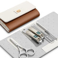 MR.GREEN Colorful Manicure Set Practical Pedicure Kits Nail Clippers Personal Care Tools Facial Hair Scissors with Fashion Case (Mr-6685 Brown) - color: Mr-6685 Brown