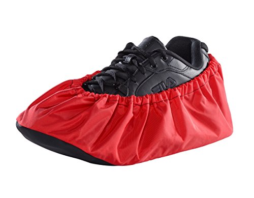 Reusable Washable Shoe & Boot Covers, Made in USA, NonSkid & Lab Tested, 4 Sizes - color: Red, size: Large