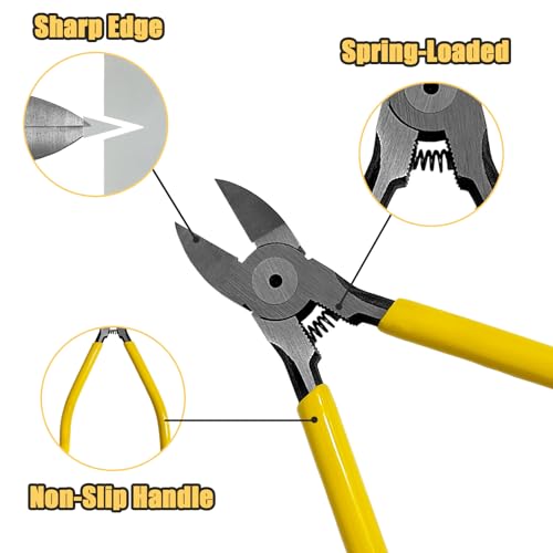 Wire's Cutting Diagonals Cutting Pliers - Flushes Cutter's, Small Cutterr Snips,Flushes Pliers, Wire's Cutterr for Crafting, Jewelry Making, Soft Copper Wire, Floral. ect. (6 inch) - size: 6 Inch