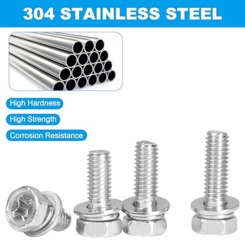 72PCS M6 Motorcycle Battery Terminal Bolts and Nuts Kit - size: M6x10/12/14/16/18/20mm