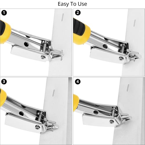 QWORK Staple Remover, Heavy Duty Tack Puller, Industrial Staple Remover Upholstery Tool with Double Pronged Head, for Furniture, Floor, Frame, Carpet