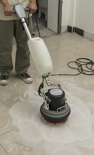 10" Heavy-duty Multi-Functional Floor Buffer Polisher Machine - Clean, Buff, Scrubb and Polish with Ease! Ideal for Carpets Too! Includes Optional Solution Tank, 2 Brushes and 3 Scouring Pads - size: 10" Non-Weighted
