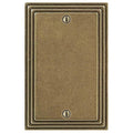Amerelle Steps Single Blank Cast Metal Wallplate in Rustic Brass - color: Rustic Brass, size: 1 Blank