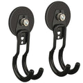 ULIBERMAGNET New Upgraded Garage Magnetic Hooks, 2 Pack Black Heavy Duty Large J Hooks with Magnet, Black Strong Anti-Slip Coating Magnet Hooks for Garden Tools, Ropes,Drill,Metal Cabinet,Pegboard - style: V1 Pro 2.59INCH 2PACK Black Medium Hooks