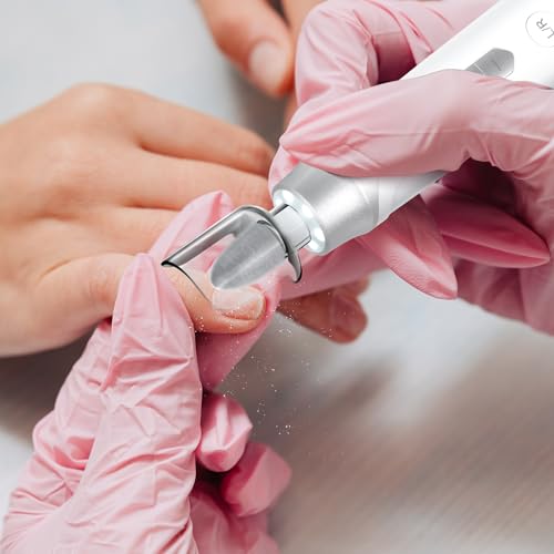 Electric Nail File Drill 2000 mAh Cordless Rechargeable Nail Filer LED Lamp - color: Silver