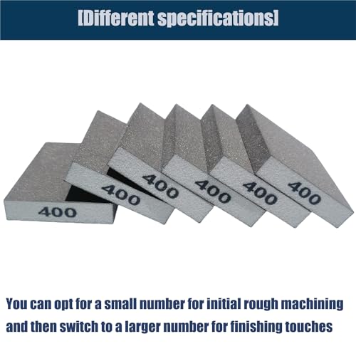 Tonmp 6 PCS 400 Grit Hand Sanding Blocks Set - Superfine Sander Sponge, Wet and Dry Dual-use Sanding Sponges, Washable and Reusable, Ideal for Wood Metal Wall Polish - style: 400 Grit