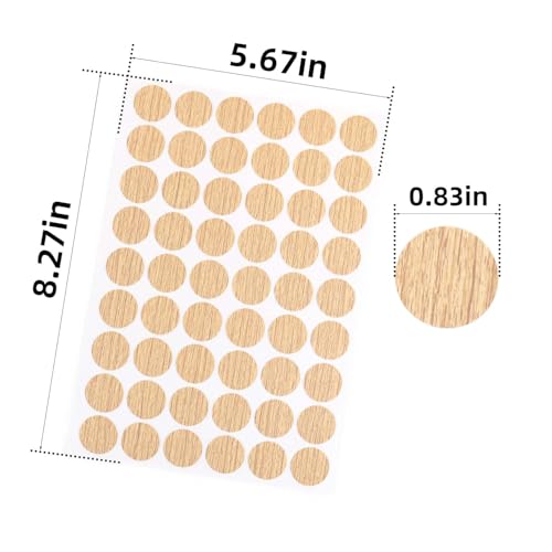 648 Pieces Screw Hole Covers Stickers Wood Stickers for Furniture PVC Adhesive Screw Cover Caps for Wall Cabinet Desk Self-Adhesive Screws Hole Sticker 21mm Dustproof Wood Textured Sticker (12 Colors)