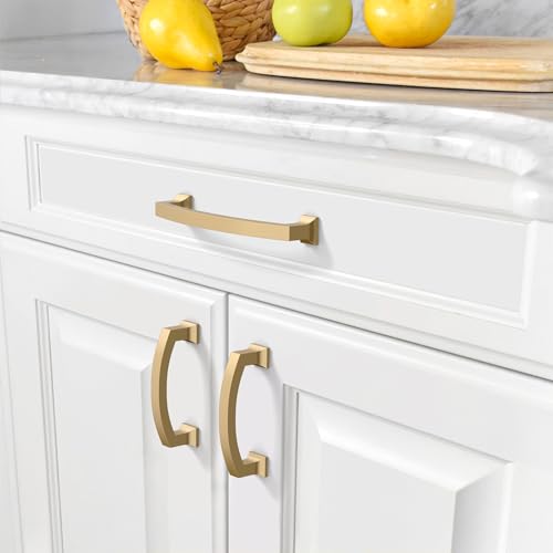 Amerdeco 10 Pack Bronze Cabinet Pulls - 5" - color: Champagne Bronze, size: 5" hole center