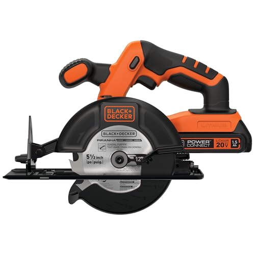 BLACK+DECKER 20V MAX POWERCONNECT 5-1/2 in. Cordless Circular Saw with Battery and Charger (BDCCS20C)