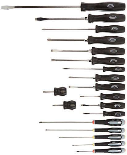 Williams JHW100P-19MD 19 Piece Endurogrip and Supertorque Premium Mixed Screwdriver Set - style: 19 Piece Mixed