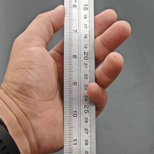 Steel Rulers 6 8 12 16 inch Imperial Metric Systems Thick Metal Deeper Clear Scale School Students Drafting Architect Carpenter Engineer Measuring Tool - size: 6,8,12,16 inch