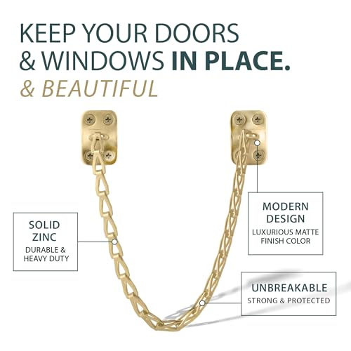 Mega Handles Transom Chain 12-Inch Satin Brass (3-Pack) - Window Restraint - color: Satin Brass, size: 3 Pack