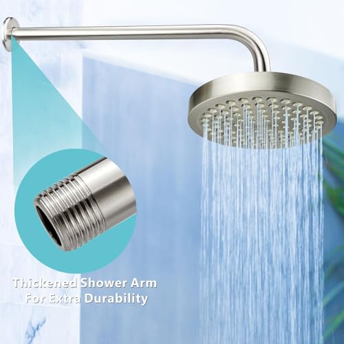 Shower Arm with Flange, 24 Inches Wall Mount Replacement Extension Showerhead Arm For Fixed Shower Head, Brushed Nickel - color: Brushed Nickel, style: 24 Inch