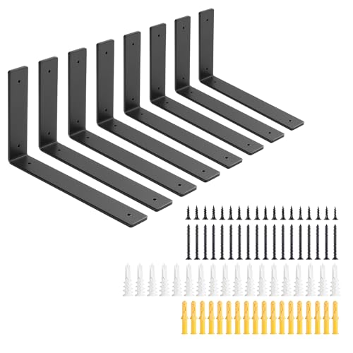 10 Inch Heavy Duty Floating Shelf L Brackets, 160 lbs, 8 Pack - size: 10x6"(8pcs)