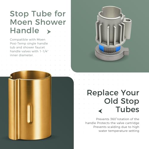 Compatible with Moen Stop Tube and Temperature Limit Stop Kit, Brushed Gold - color: Brushed Gold