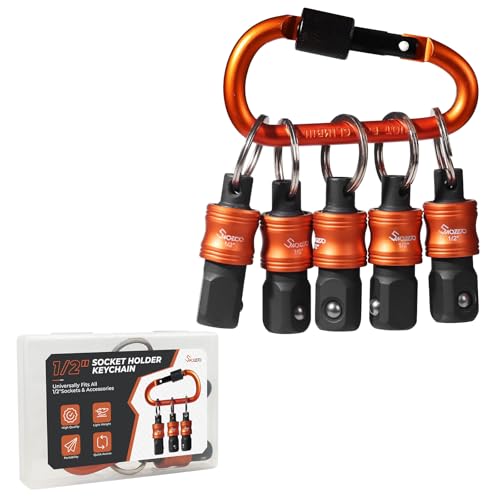 1/2" Socket Holder Keychain 5PCS Set,Drive Quick-Release & Lock Organizer - size: 5PCS-1/2'