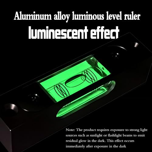 Metal high precision strip type adjustable level small level ruler rectangular horizontal bubble (noctilucent magnetic)