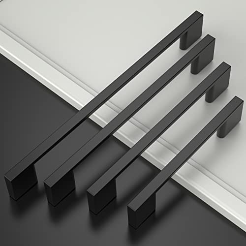 Amerdeco 10 Pack Matte Black Cabinet Pulls 5 Inch(128MM) Hole Centers Kitchen Cabinet Handles Cabinet Hardware Kitchen Handles for Cabinets Cupboard Handles Drawer Pulls ZH0060 - color: Matte Black, size: 5"/128mm Hole Center, style: 10 Pack