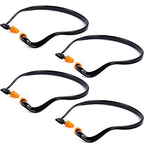 BBTO 4 Pcs Banded Earplugs for Shooting Range Band Ear Plugs, Orange