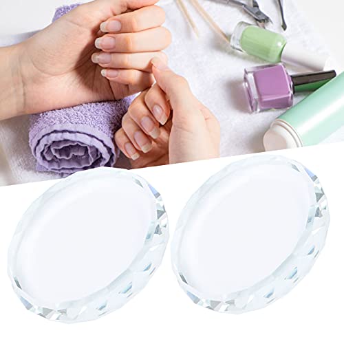 2PCS Nail Art Painting Color Toning Glass Board, Mixed Color Palette Makeup Display Board,Nail Polish False Eyelash Glue Hold Makeup Pallet Nail Art Display Cosmetic Mixing Tools
