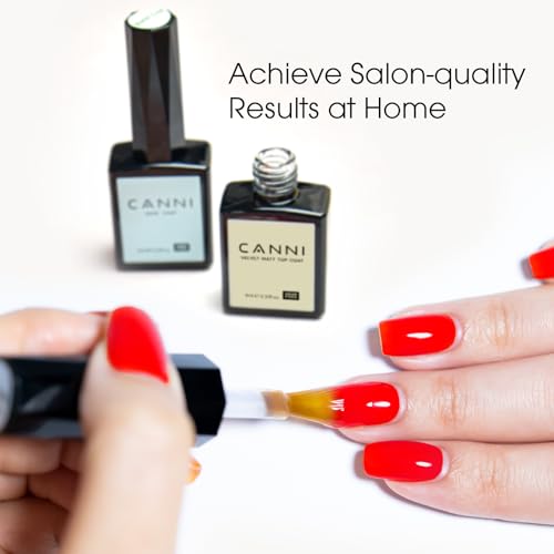 CANNI 2 Pcs No Wipe Gel Top Coat Set- High Gloss Shiny Long Lasting Top Coat Clear Gel Nail Polish Kit, Nail Art Home and Professional Manicure - color: Top x 2