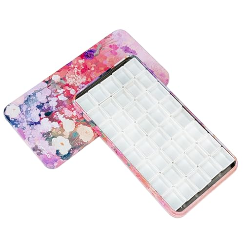 qianshan 40Pcs Empty Half Pans Watercolor Tin Palette with Magnetic Stripe - color: Blossom Paradise