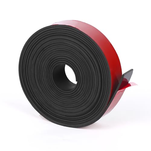 WochiTV Adhesive Solid Rubber Strips, 1" Wide x 1/16" Thick x 180" Long Self Stick Black Neoprene Rubber Rolls Perfect for DIY Insulation Cushion Gasket, Sealing, Liner, Weather Striping - size: 1" W X 180" L, style: 1/16" Thick Adhesive
