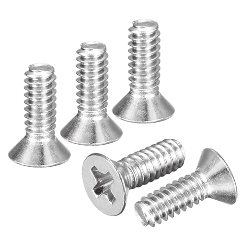 DTGN #4-40x5/16 Phillips Flat Head Machine Screw 304 Silver 50PCS - color: Silver, size: #4-40x5/16"