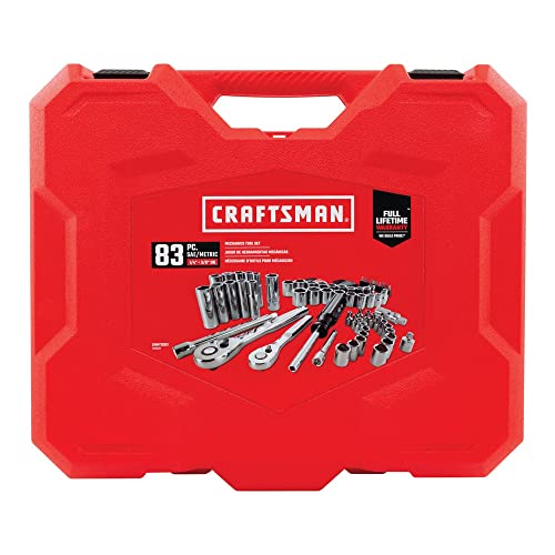 CRAFTSMAN Mechanics Tool Set, SAE/Metric, 1/4-Inch Drive, 83-Piece (CMMT12021) - style: 83 Piece Set