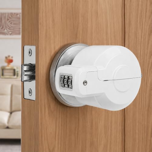 Door Knob Safety Cover Lock Child Proof Door Knob Lockout Device Cover - color: White