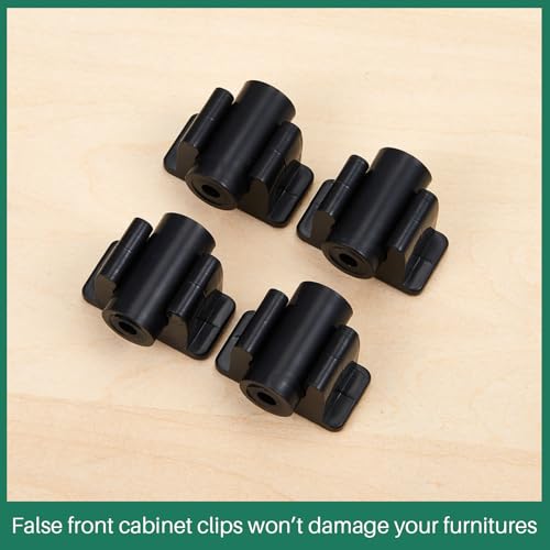 Juexica 4 Pairs False Cabinet Front Clip False Drawer Clips, Black - color: Black